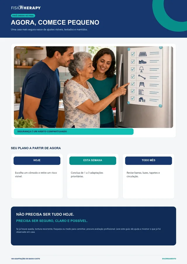 Encerramento — plano de ação para hoje, esta semana e todo mês
